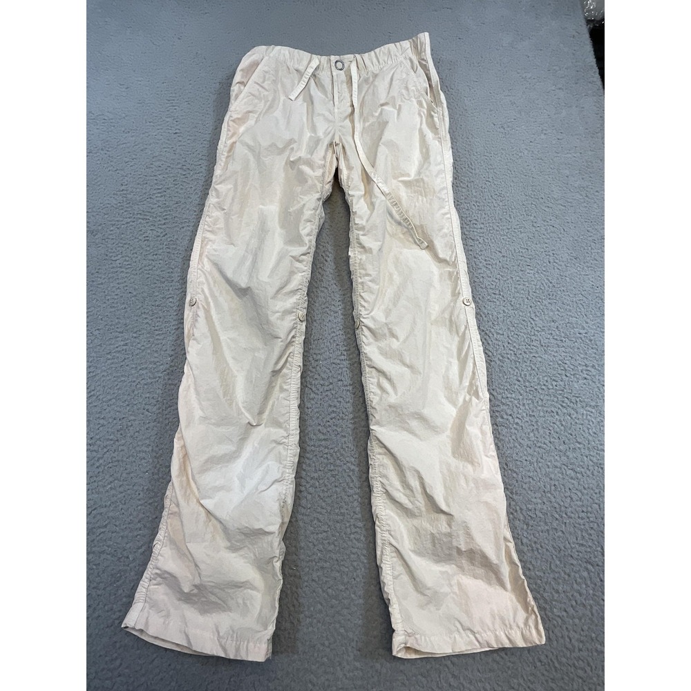 Gramicci Pants Womens S Beige Nylon Elastic Waist Drawstring Pockets Convertible